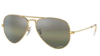 Ray-Ban Aviator 3025 Polarised Legend Gold Gradient Dark Green Mirror (3025 9196G4)