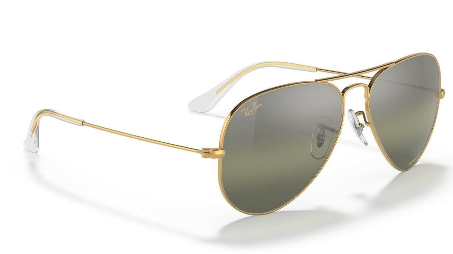 Ray-Ban Aviator 3025 Polarised Legend Gold Gradient Dark Green Mirror (3025 9196G4)