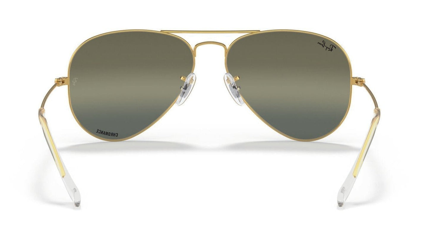 Ray-Ban Aviator 3025 Polarised Legend Gold Gradient Dark Green Mirror (3025 9196G4)