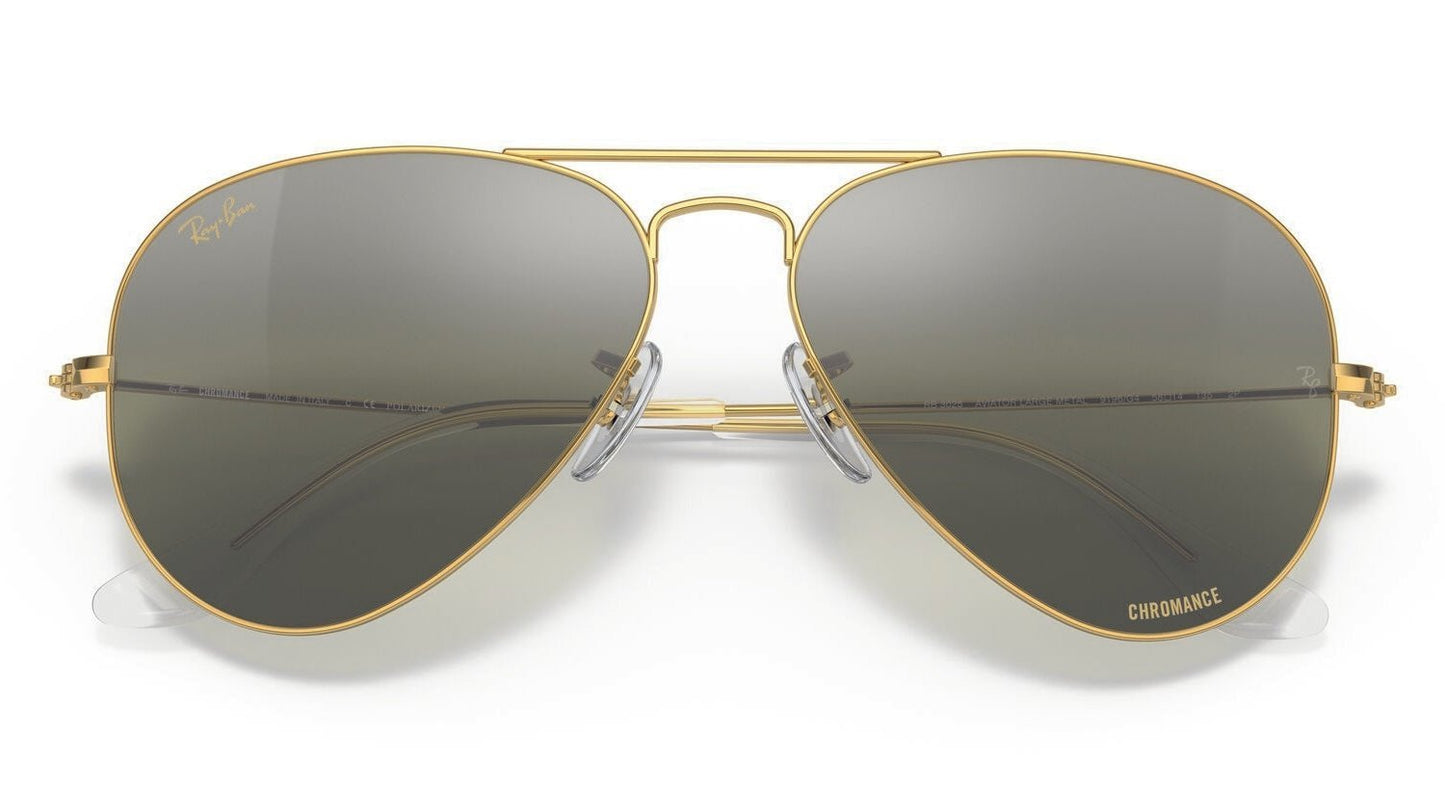 Ray-Ban Aviator 3025 Polarised Legend Gold Gradient Dark Green Mirror (3025 9196G4)