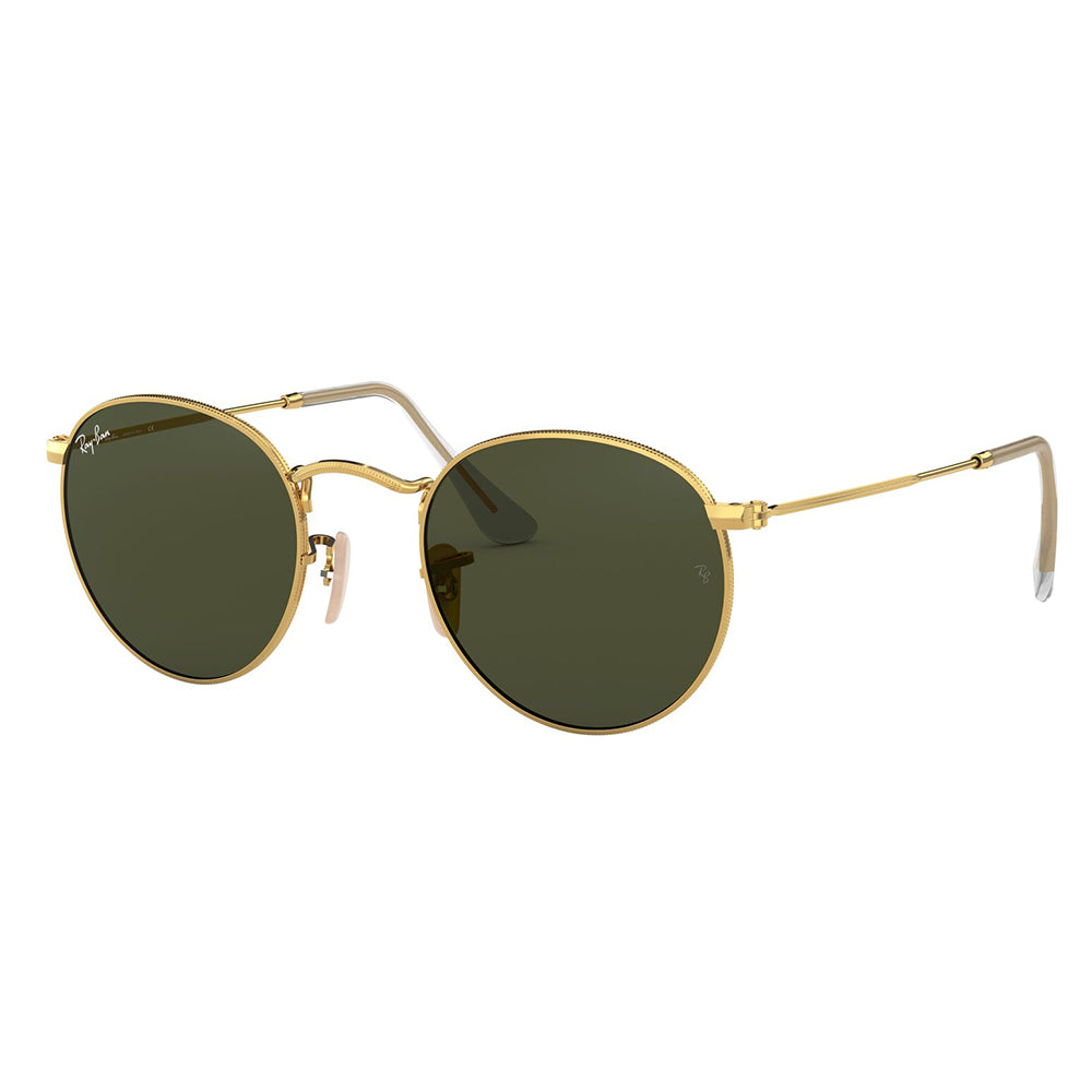 Ray-Ban 3447 Round Arista Gold G-15 Green RB3447 001 (53)