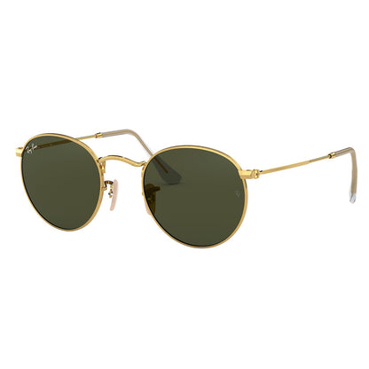 Ray-Ban 3447 Round Arista Gold G-15 Green RB3447 001 (53)