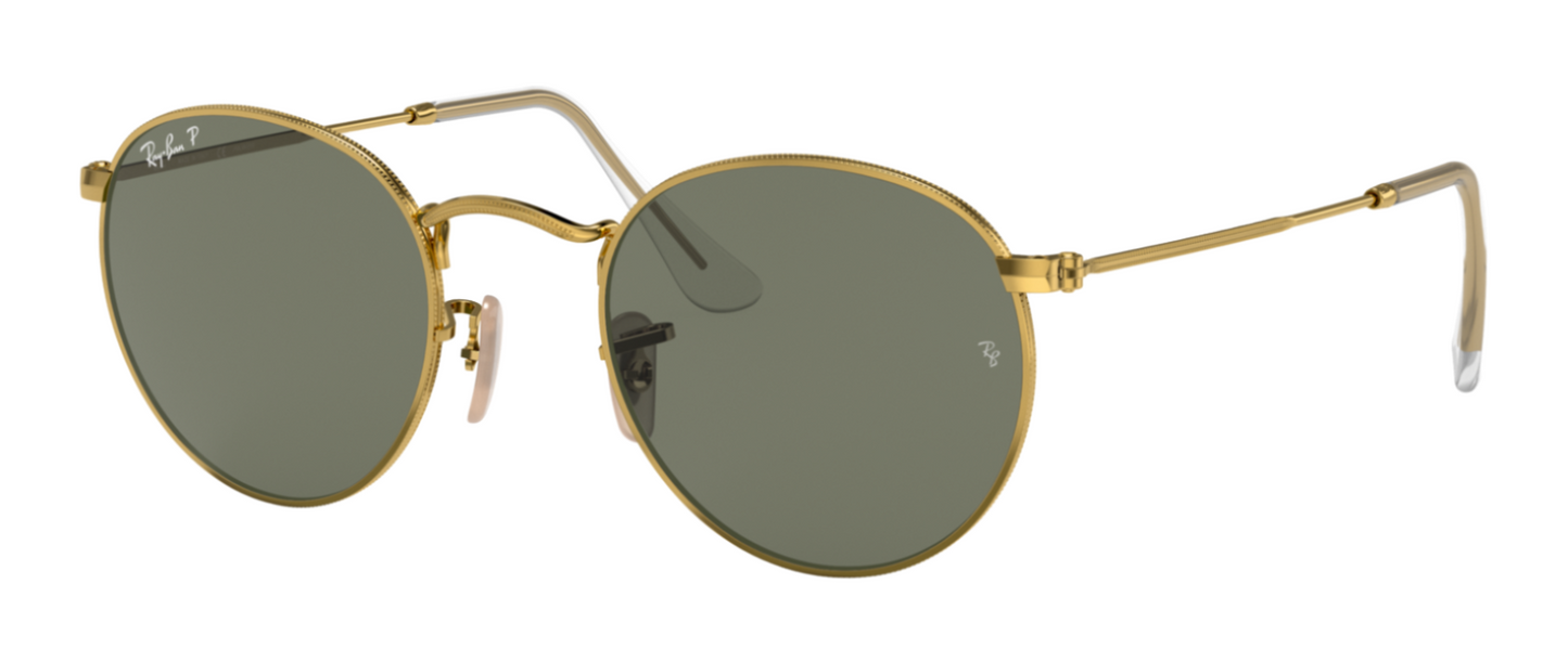 Ray-Ban Round 3447 Arista Gold G15 Green Polarised (3447 001/58)