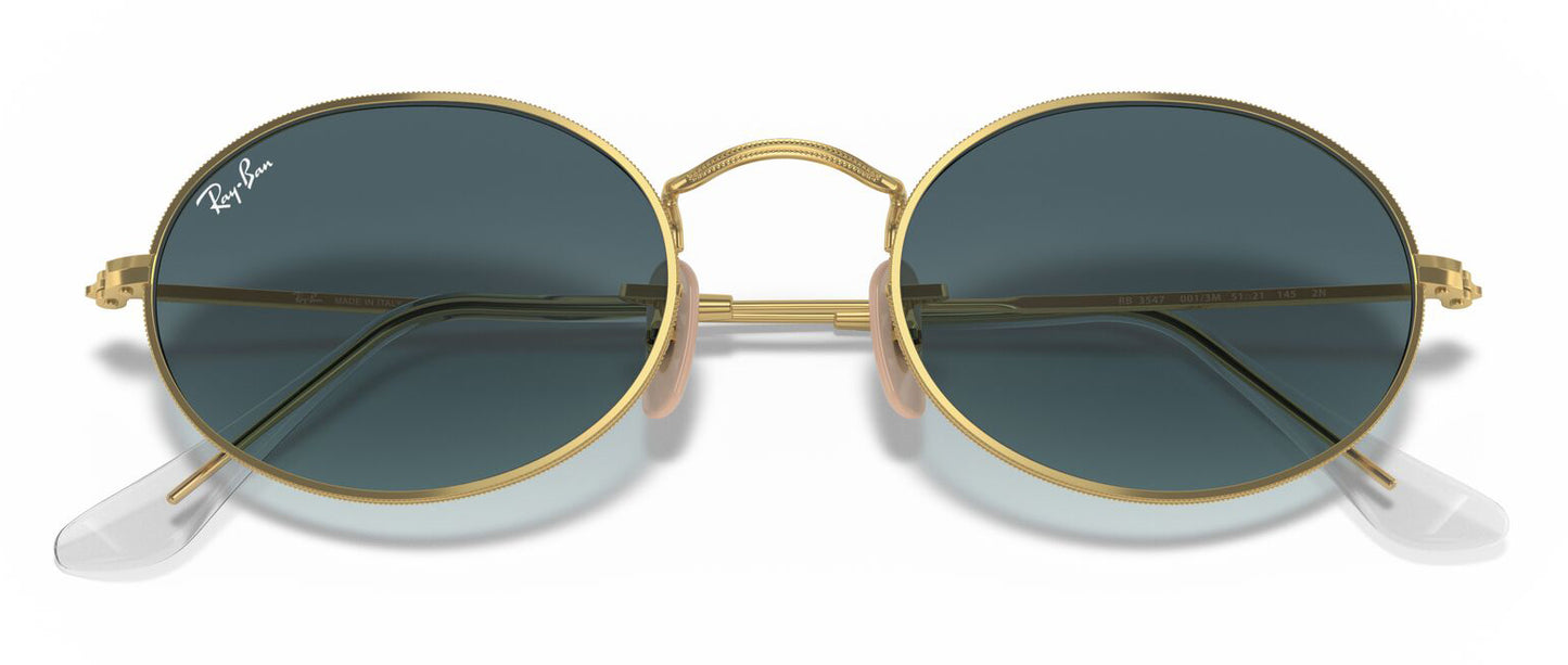Ray-Ban 3547 Oval Arista Gold Blue Gradient RB3547 001/3M (54)