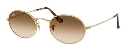 Ray-Ban 3547 Oval Arista Gold Clear Brown Gradient RB3547 001/51 (54)