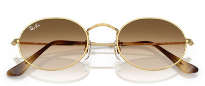 Ray-Ban 3547 Oval Arista Gold Clear Brown Gradient RB3547 001/51 (54)