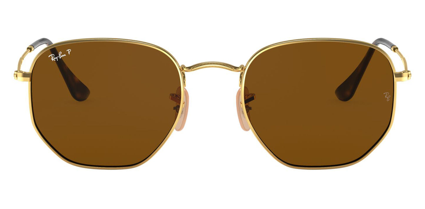 Ray-Ban 3548N Hexagonal Polarised Arista Gold Brown RB3548N 001/57 (54)
