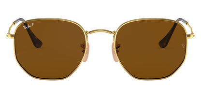 Ray-Ban 3548N Hexagonal Polarised Arista Gold Brown RB3548N 001/57 (54)