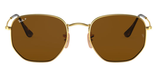 Ray-Ban 3548N Hexagonal Polarised Arista Gold Brown RB3548N 001/57 (54)