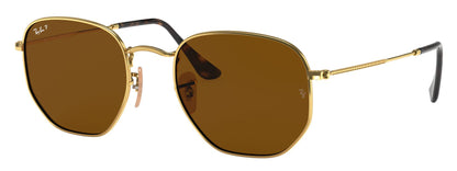 Ray-Ban 3548N Hexagonal Polarised Arista Gold Brown RB3548N 001/57 (54)