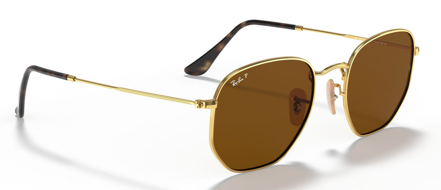Ray-Ban 3548N Hexagonal Polarised Arista Gold Brown RB3548N 001/57 (54)