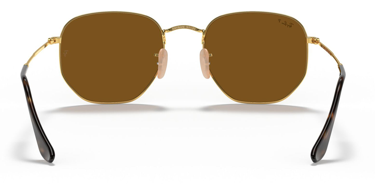 Ray-Ban 3548N Hexagonal Polarised Arista Gold Brown RB3548N 001/57 (54)