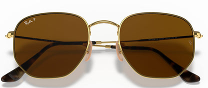 Ray-Ban 3548N Hexagonal Polarised Arista Gold Brown RB3548N 001/57 (54)