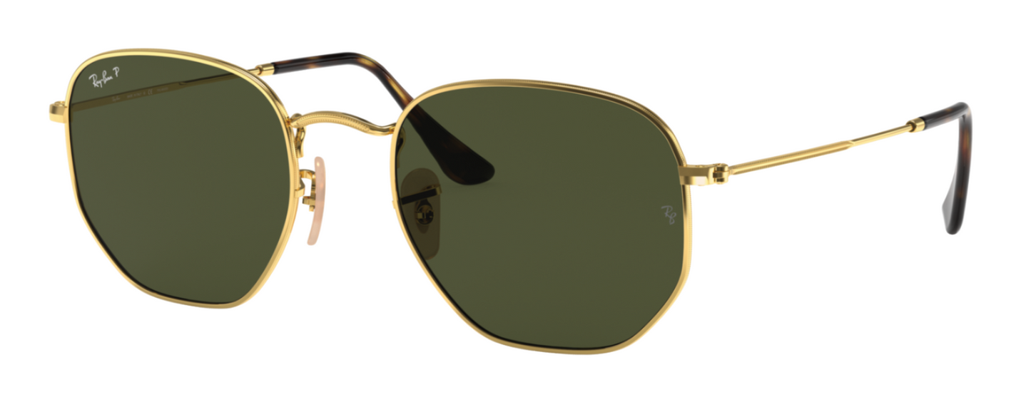 Ray-Ban Hexagonal 3548N Arista Gold G15 Green Polarised (3548 001/58)