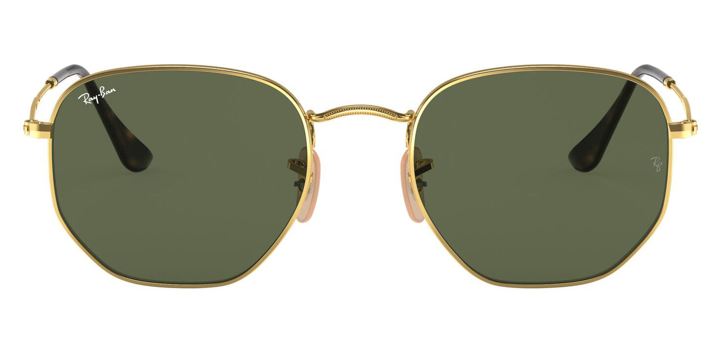 Ray-Ban 3548N Hexagonal Arista Gold G-15 Green RB3548N 001 (54)