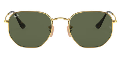 Ray-Ban 3548N Hexagonal Arista Gold G-15 Green RB3548N 001 (54)