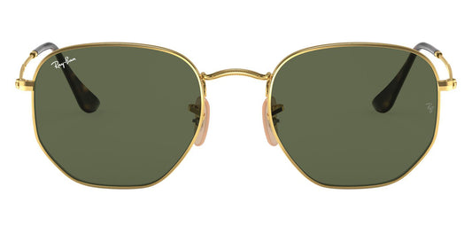 Ray-Ban 3548N Hexagonal Arista Gold G-15 Green RB3548N 001 (54)