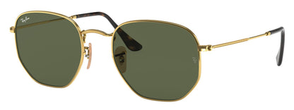 Ray-Ban 3548N Hexagonal Arista Gold G-15 Green RB3548N 001 (54)