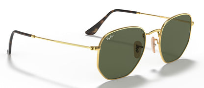 Ray-Ban 3548N Hexagonal Arista Gold G-15 Green RB3548N 001 (54)