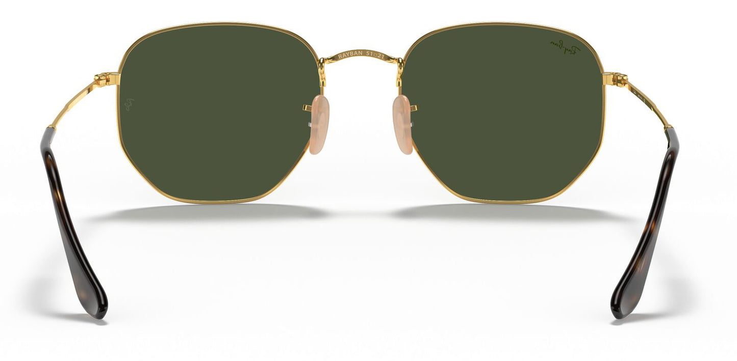 Ray-Ban 3548N Hexagonal Arista Gold G-15 Green RB3548N 001 (54)
