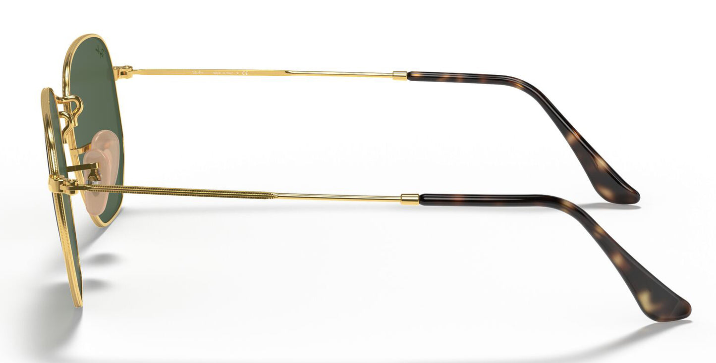 Ray-Ban 3548N Hexagonal Arista Gold G-15 Green RB3548N 001 (54)