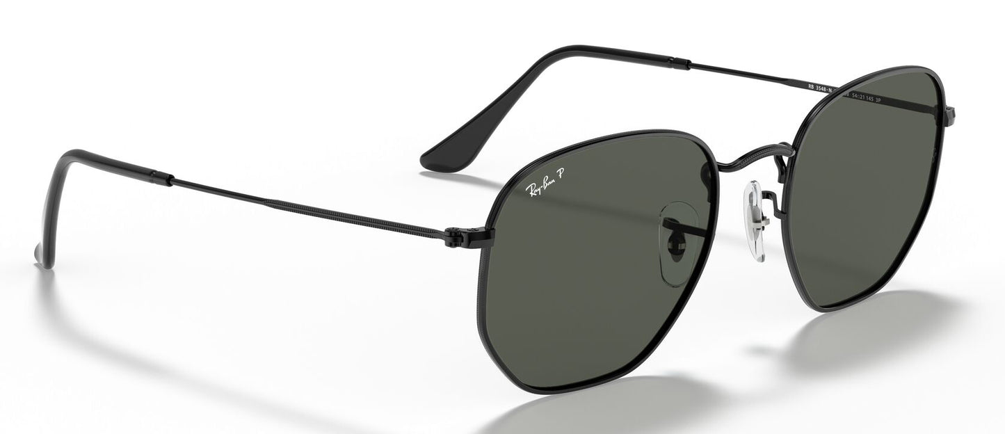 Ray-Ban 3548N Hexagonal Polarised Black G-15 Green RB3548N 002/58 (54)