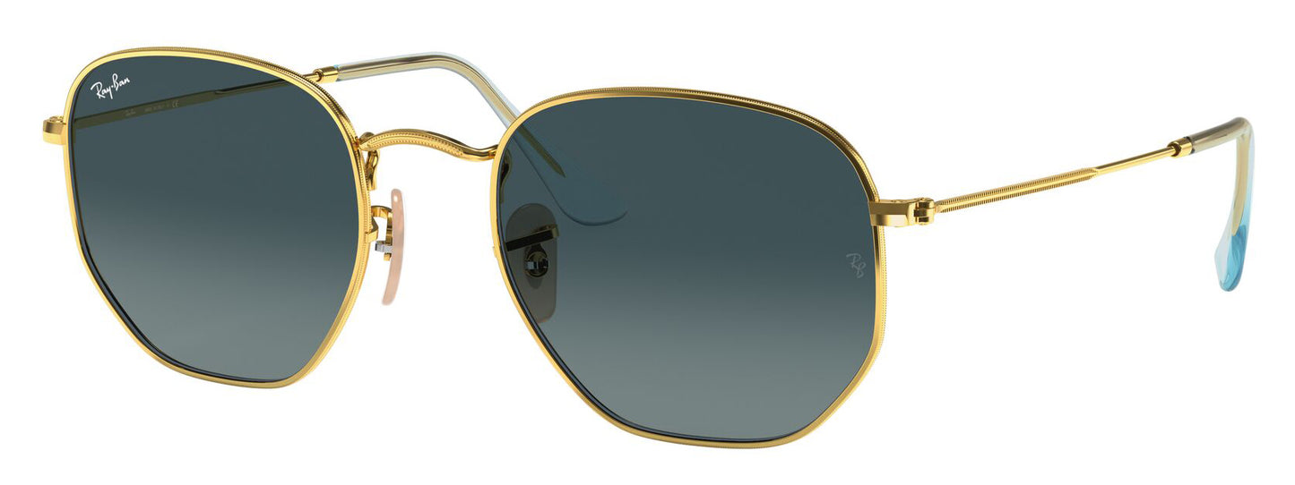Ray-Ban 3548N Hexagonal Arista Gold Blue RB3548N 91233M (54)