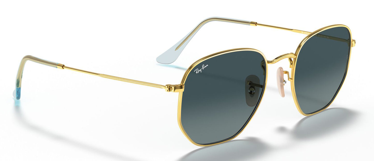Ray-Ban 3548N Hexagonal Arista Gold Blue RB3548N 91233M (54)