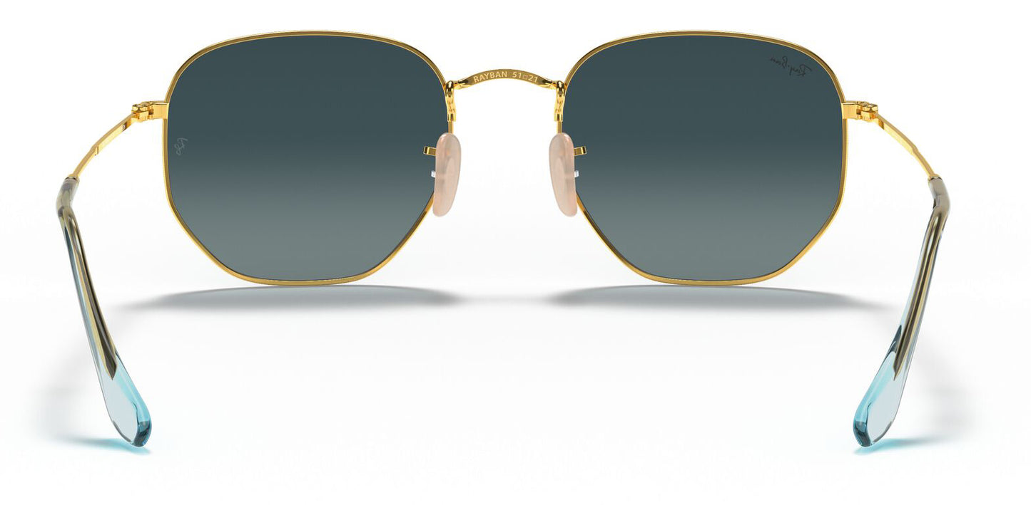 Ray-Ban 3548N Hexagonal Arista Gold Blue RB3548N 91233M (54)