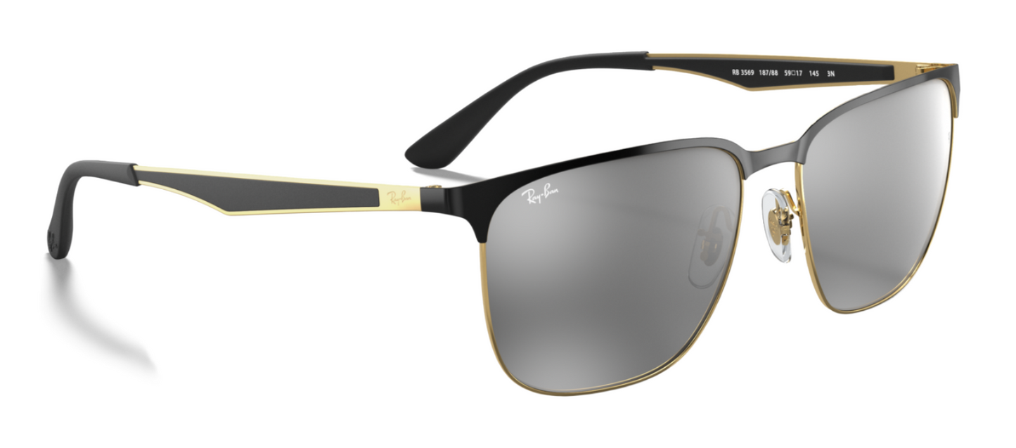 Ray-Ban 3569 Black on Arista Grey Mirror Silver Gradient (3569 187/88)
