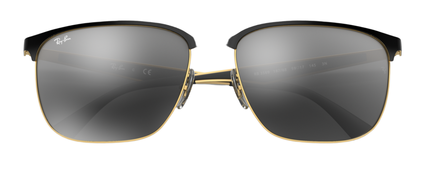 Ray-Ban 3569 Black on Arista Grey Mirror Silver Gradient (3569 187/88)
