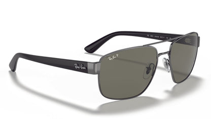 Ray-Ban 3663 Polarised Gunmetal Black Green (3663 004/58)