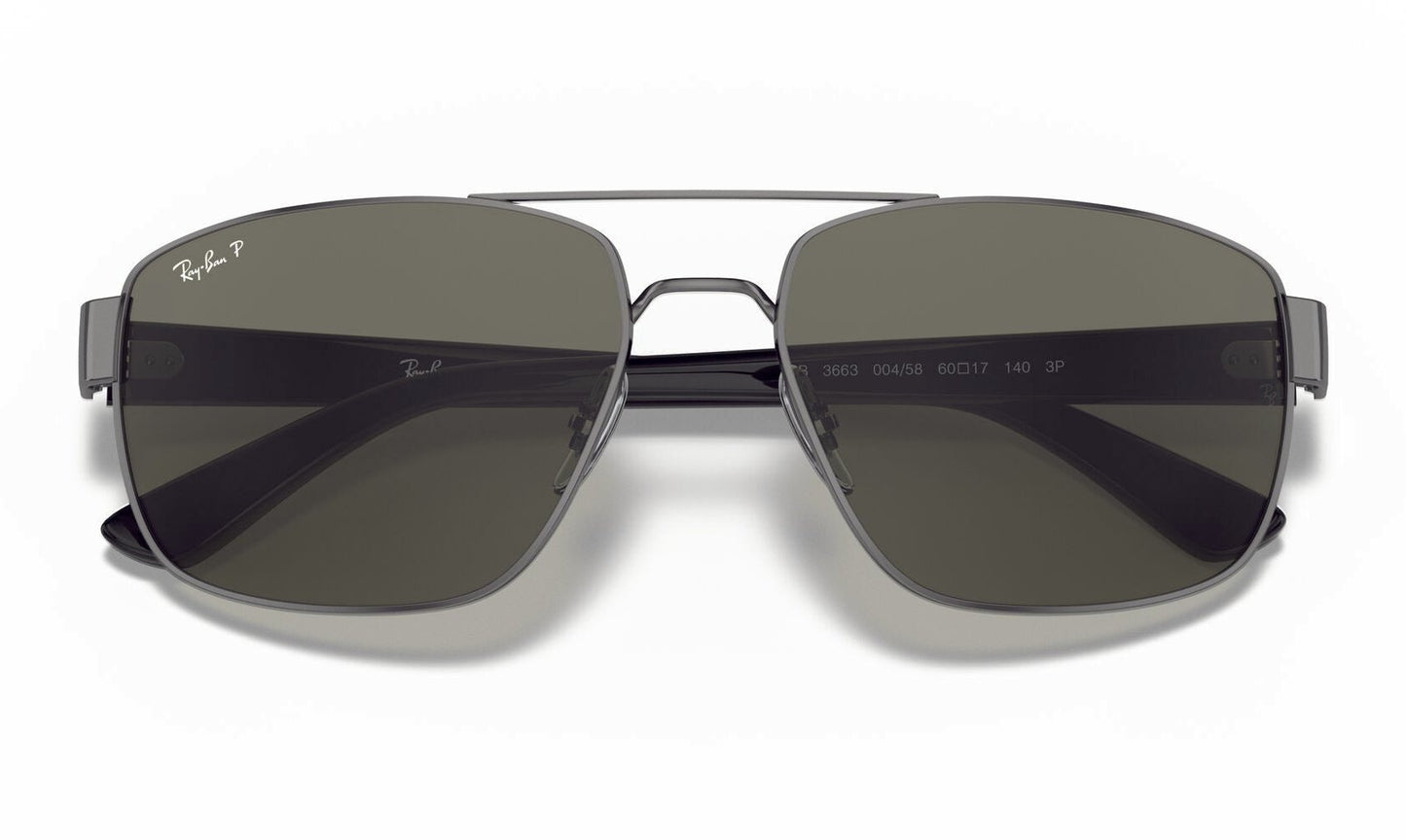 Ray-Ban 3663 Polarised Gunmetal Black Green (3663 004/58)