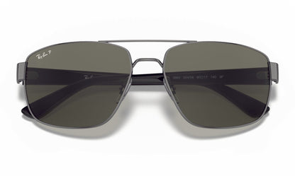 Ray-Ban 3663 Polarised Gunmetal Black Green (3663 004/58)