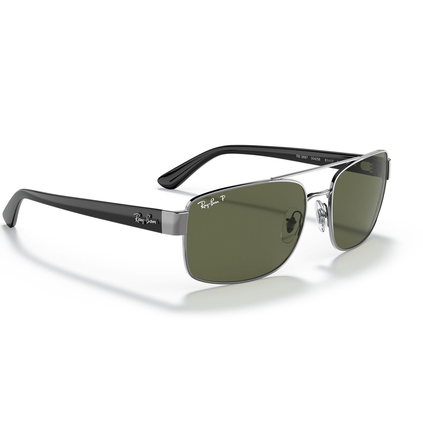 Ray-Ban 3687 Polarised Gunmetal Green RB3687 004/58 (61)