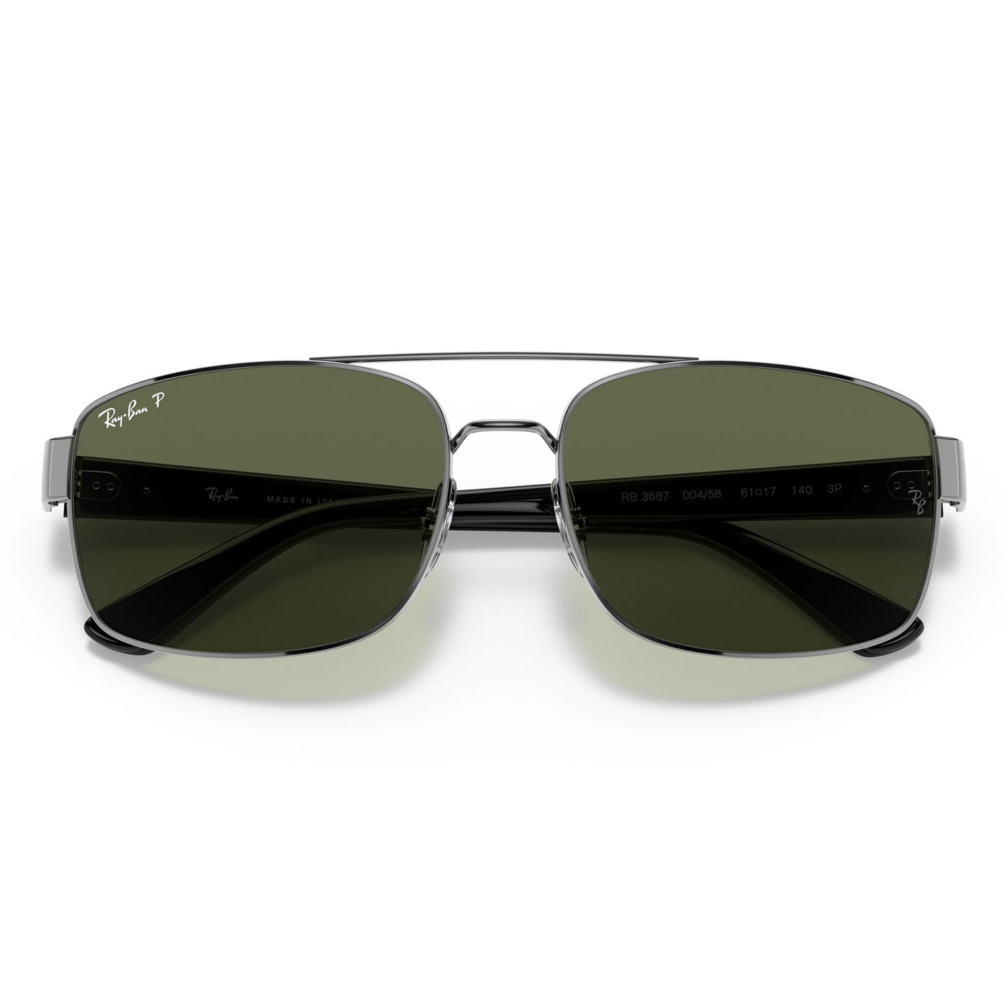 Ray-Ban 3687 Polarised Gunmetal Green RB3687 004/58 (61)