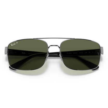 Ray-Ban 3687 Polarised Gunmetal Green RB3687 004/58 (61)