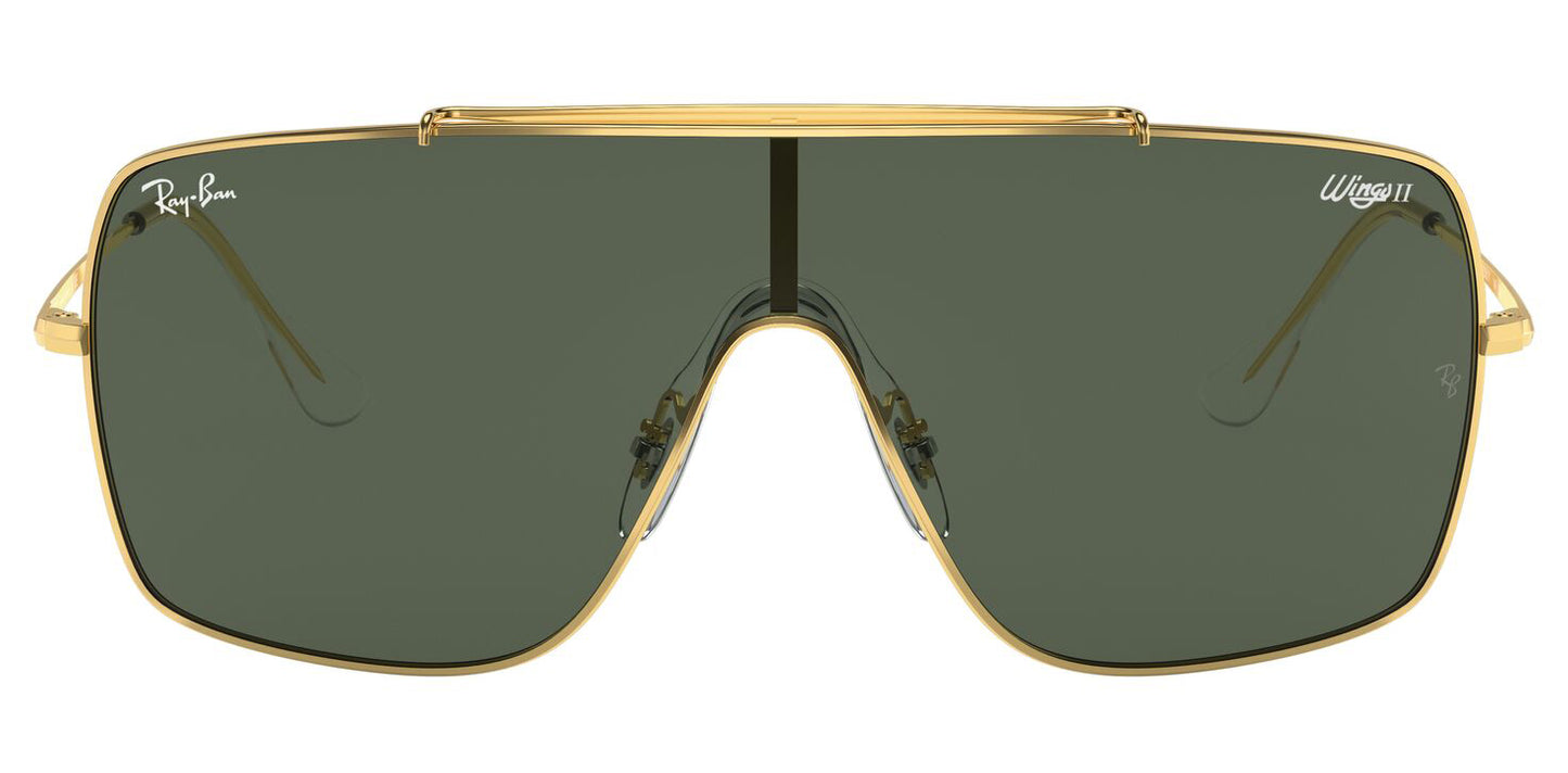 Ray-Ban 3697 Wings II Arista Gold Dark Green RB3697 905071 (35)