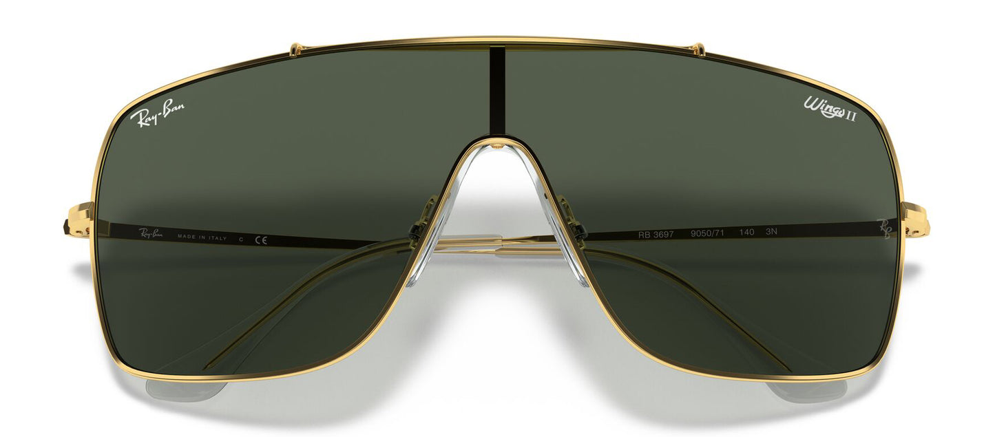 Ray-Ban 3697 Wings II Arista Gold Dark Green RB3697 905071 (35)