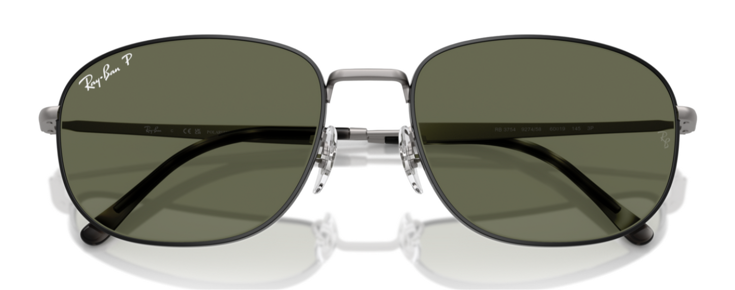 Ray-Ban 3754 Polarised Matte Black on Matte Gunmetal Green (3754 927458)