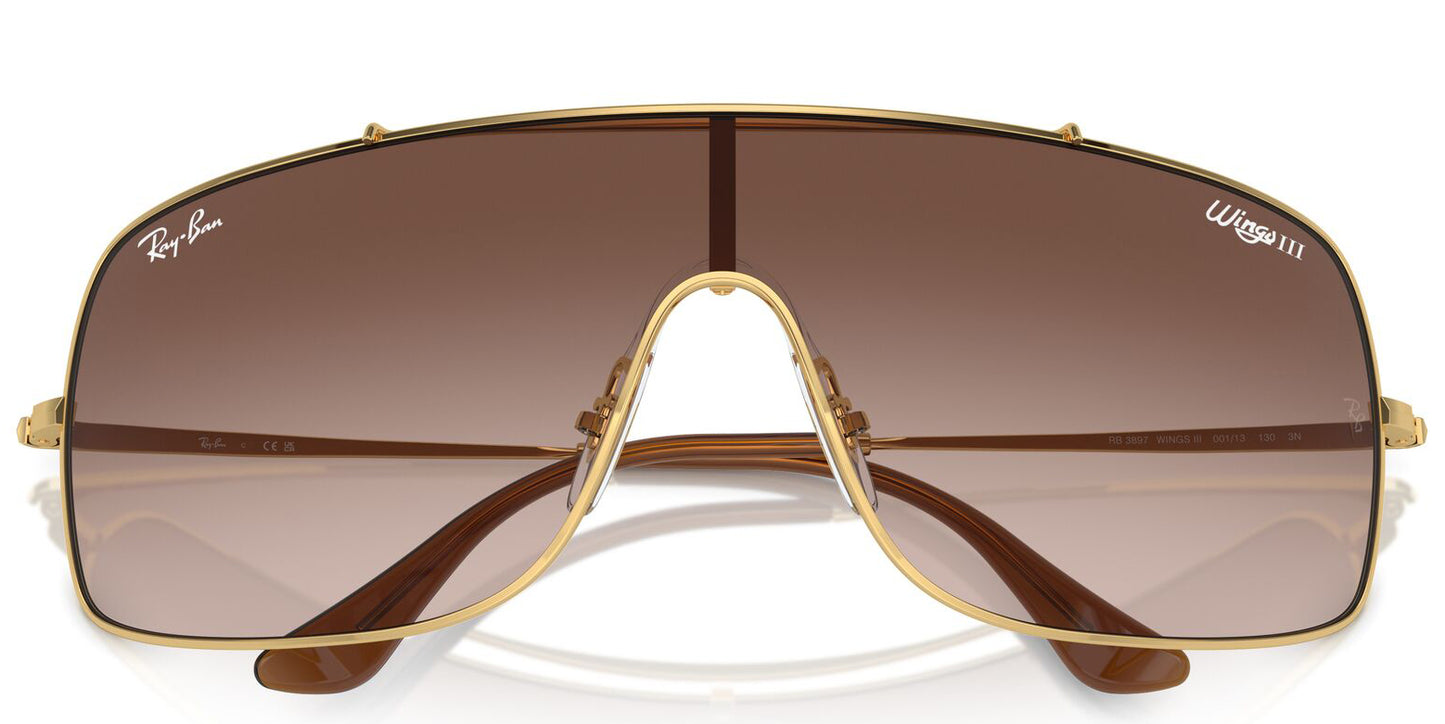 Ray-Ban 3897 Wings III Gold Brown Gradient RB3897 001/13 (36)