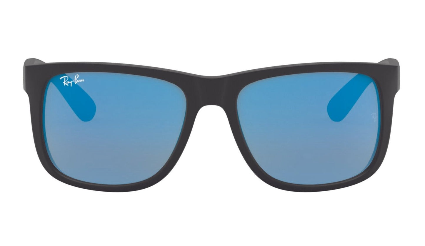 Ray-Ban Justin 4165 Black Rubber Blue Mirror (4165 622/55)