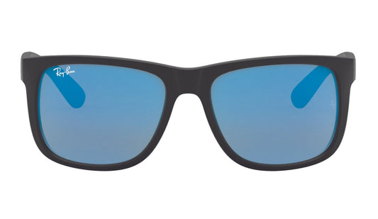 Ray-Ban 4165 Justin Black Rubber Blue Mirror RB4165 622/55 (55)