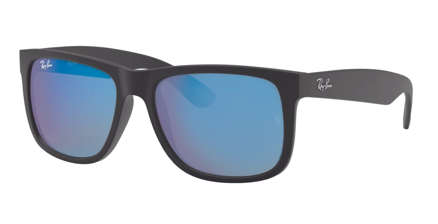 Ray-Ban Justin 4165 Black Rubber Blue Mirror (4165 622/55)