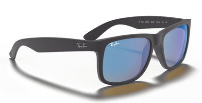 Ray-Ban Justin 4165 Black Rubber Blue Mirror (4165 622/55)