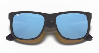 Ray-Ban Justin 4165 Black Rubber Blue Mirror (4165 622/55)