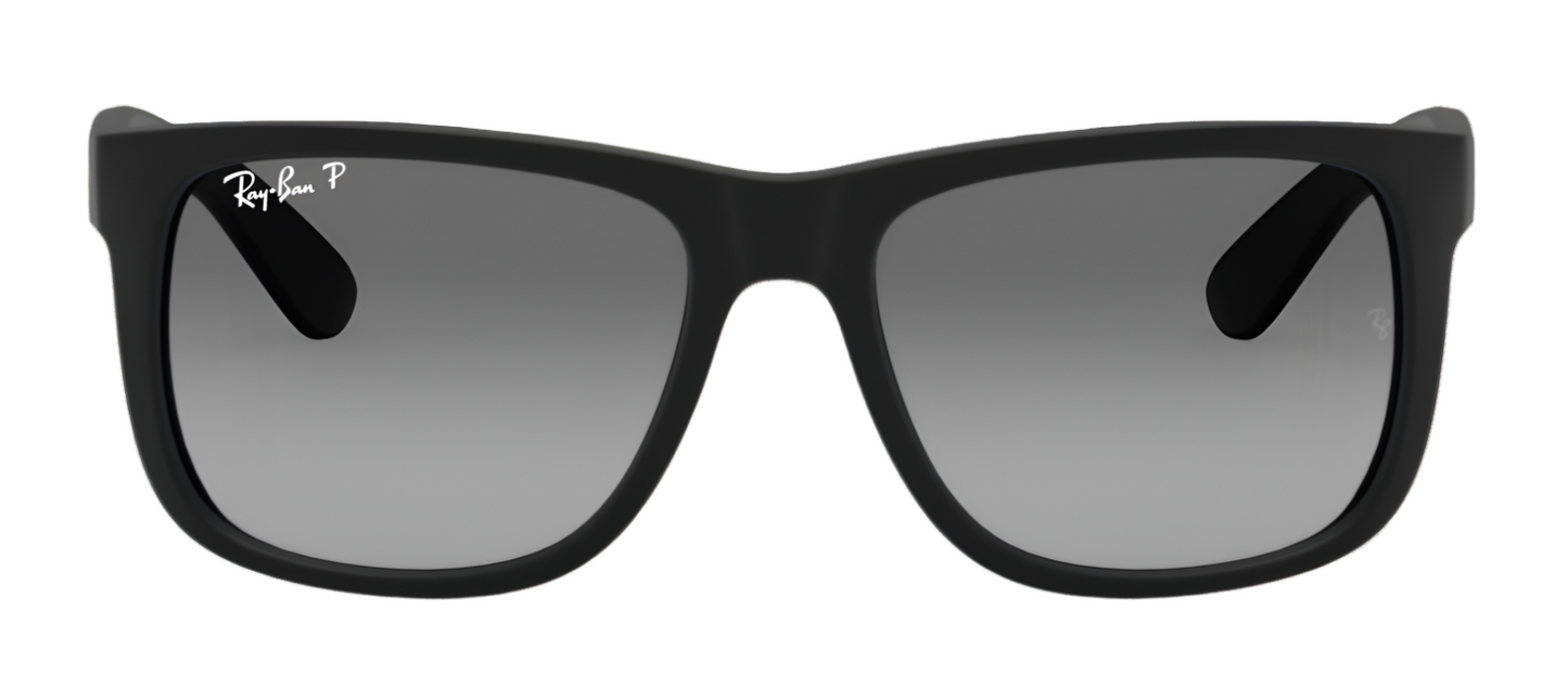 Ray-Ban Justin 4165 Rubber Black Light Grey Gradient Polarised (4165 622/T3)