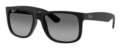 Ray-Ban Justin 4165 Rubber Black Light Grey Gradient Polarised (4165 622/T3)