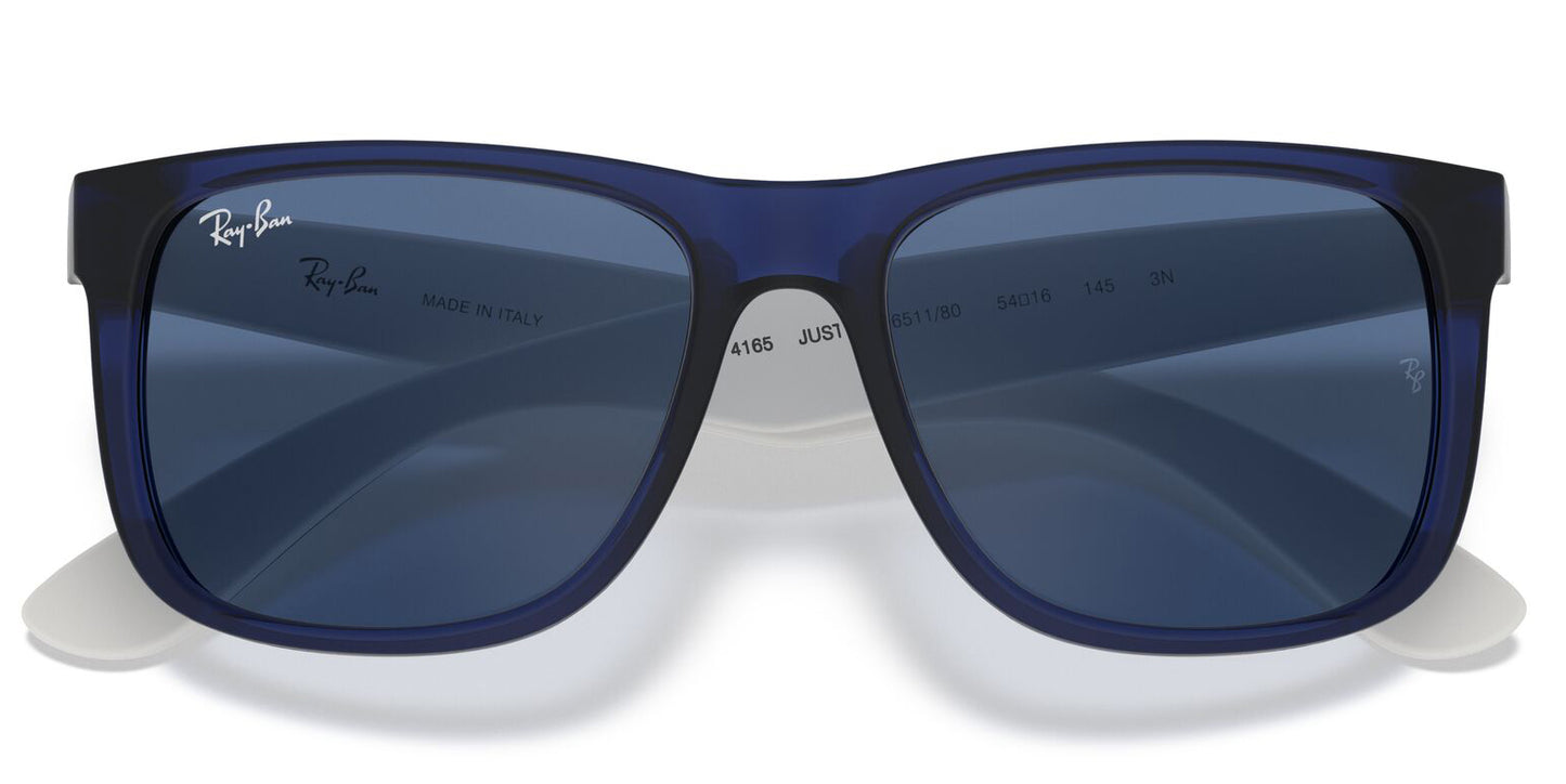 Ray-Ban 4165 Justin Rubber Transparent Blue Dark Blue RB4165 651180 (55)