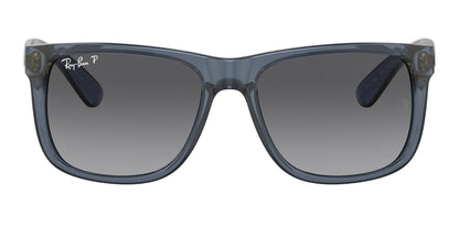 Ray-Ban 4165 Justin Polarised Transparent Blue Grey RB4165 6596T3 (55)
